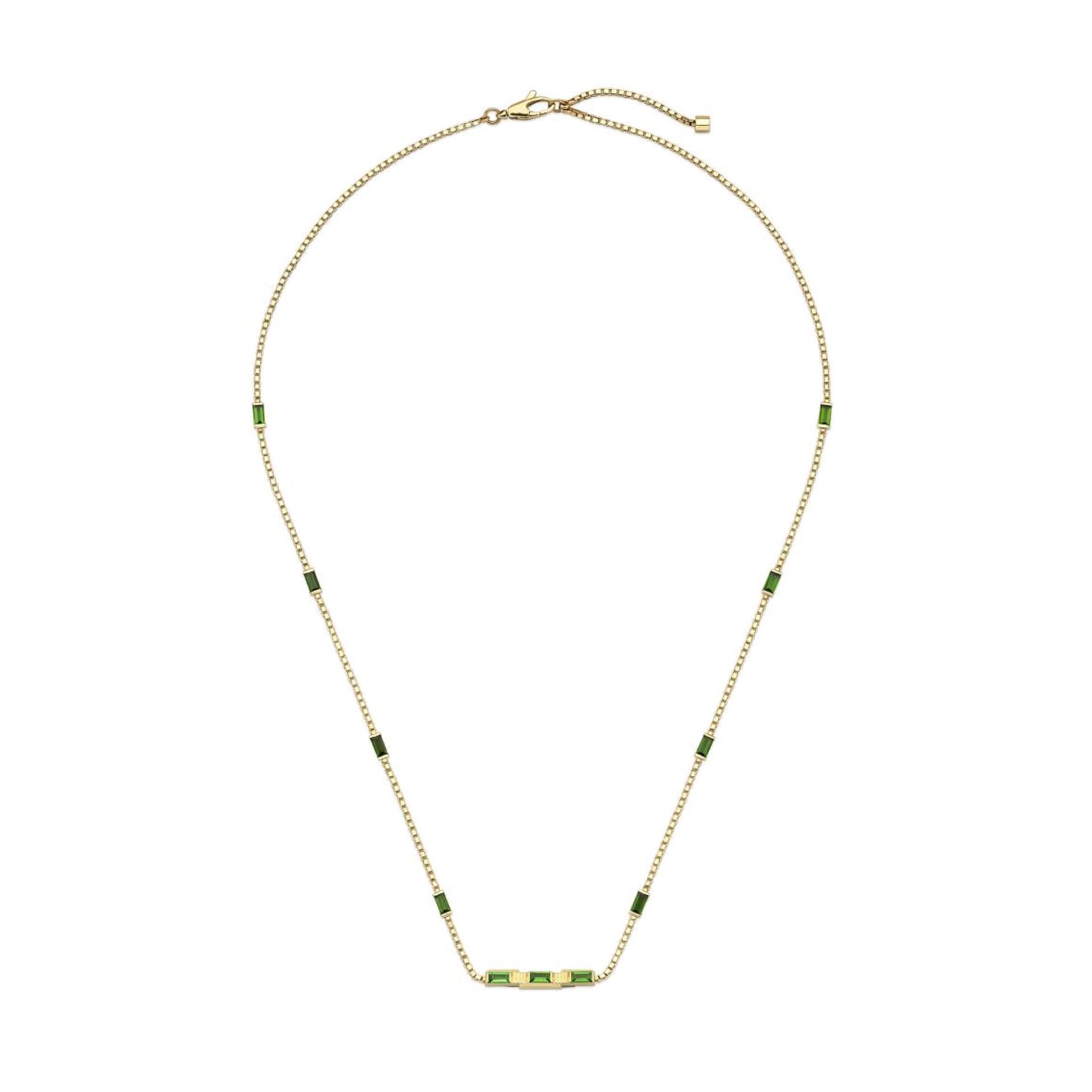 Gucci 18ct Yellow Gold Green Tourmaline Gucci Link to Love Necklace