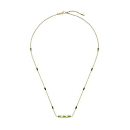 37341506 - 18ct Yellow Gold Green Tourmaline Gucci Link to Love Necklace