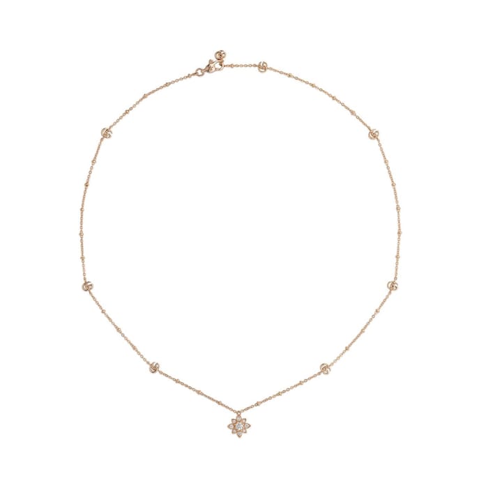 Gucci 18ct Rose Gold Gucci Flora Necklace