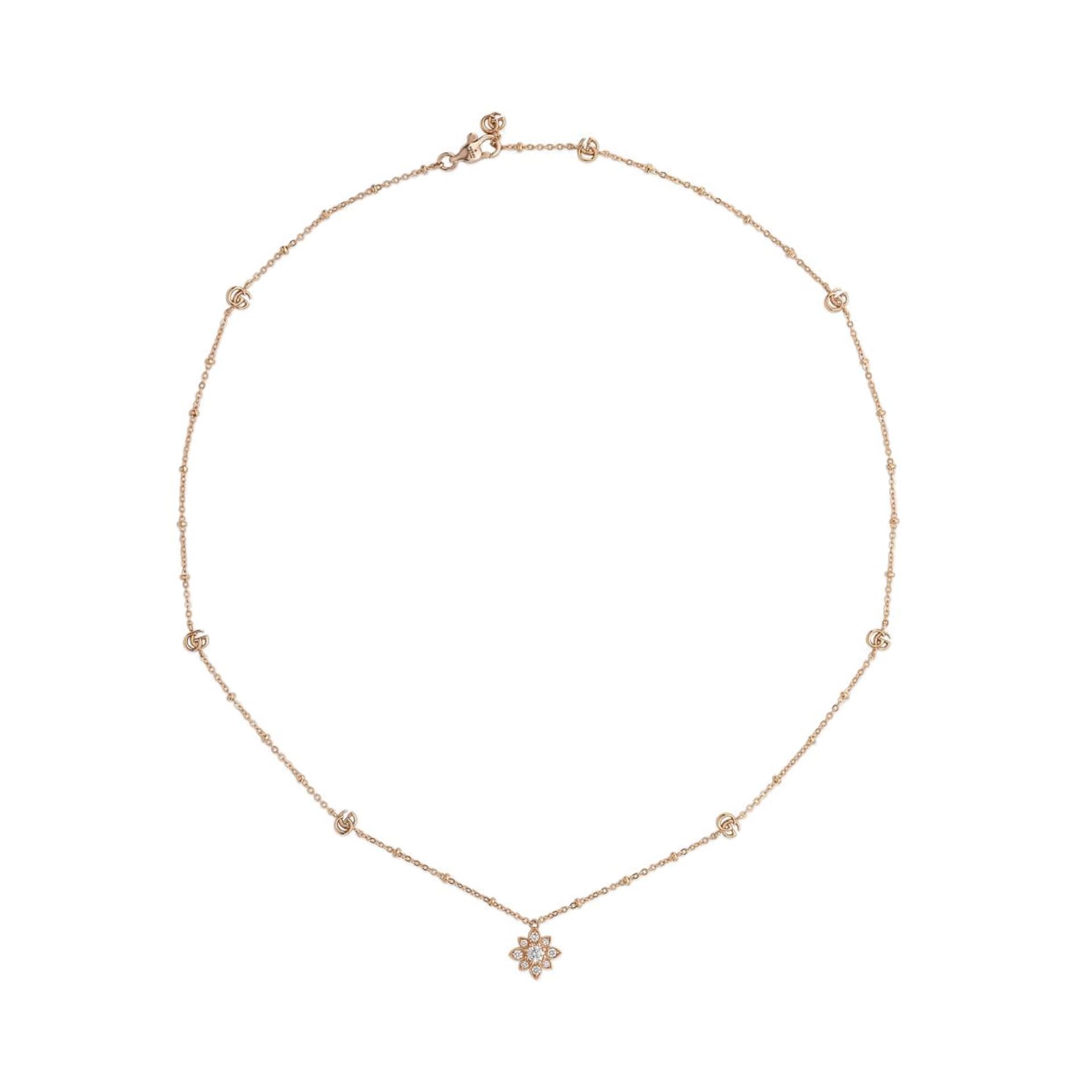 18ct Rose Gold Gucci Flora Necklace