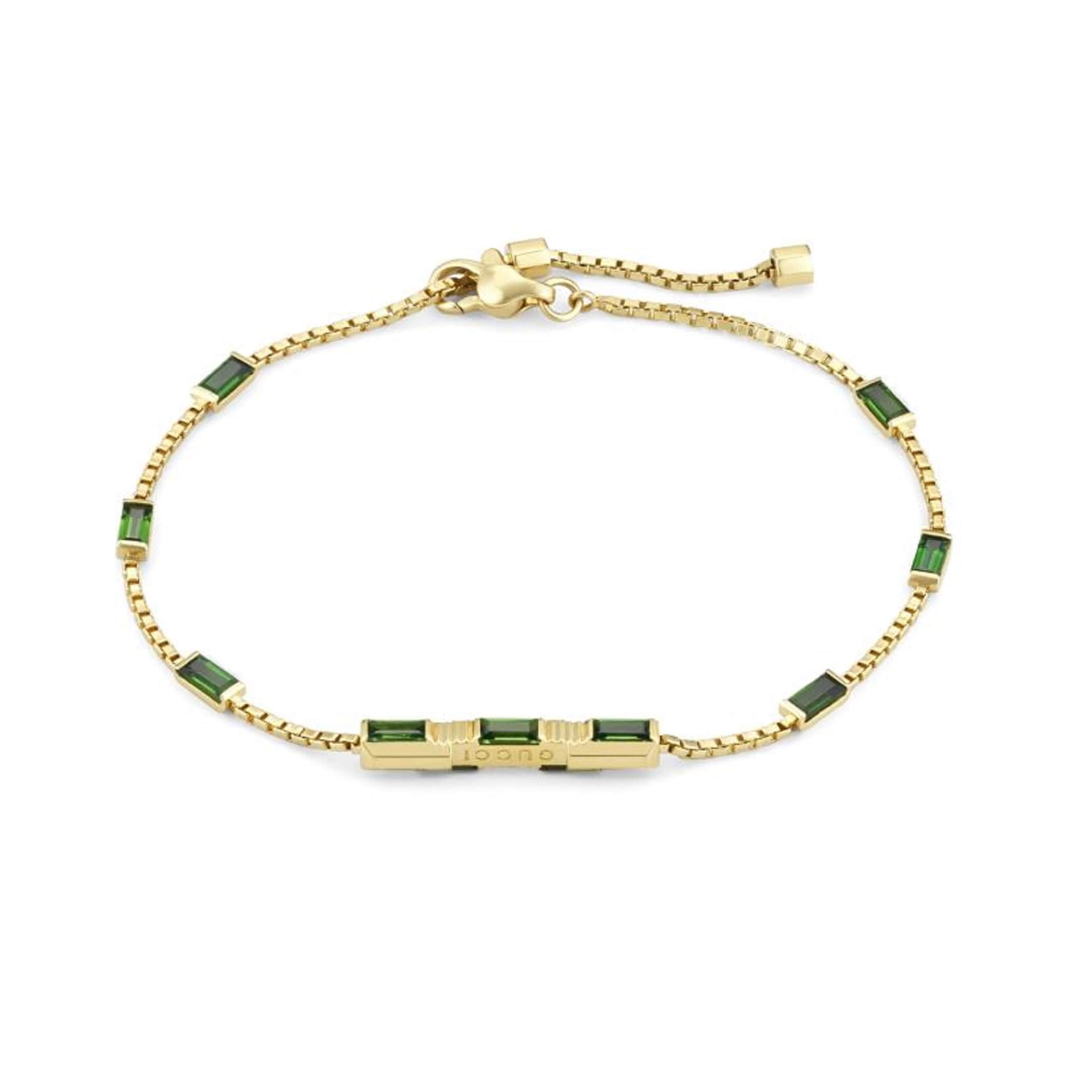 Gucci 18ct Yellow Gold Green Tourmaline Gucci Link to Love Bracelet Gucci 18ct Yellow Gold Green Tourmaline Gucci Link to Love Bracelet
