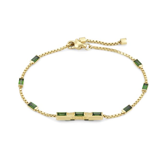 Gucci 18ct Yellow Gold Green Tourmaline Gucci Link to Love Bracelet ...