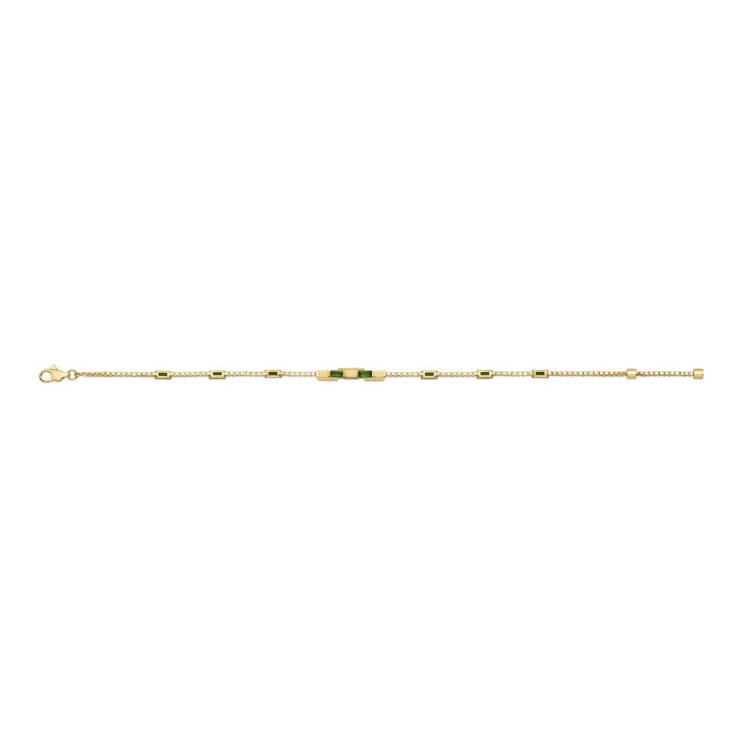 Gucci 18ct Yellow Gold Green Tourmaline Gucci Link to Love Bracelet Gucci 18ct Yellow Gold Green Tourmaline Gucci Link to Love Bracelet