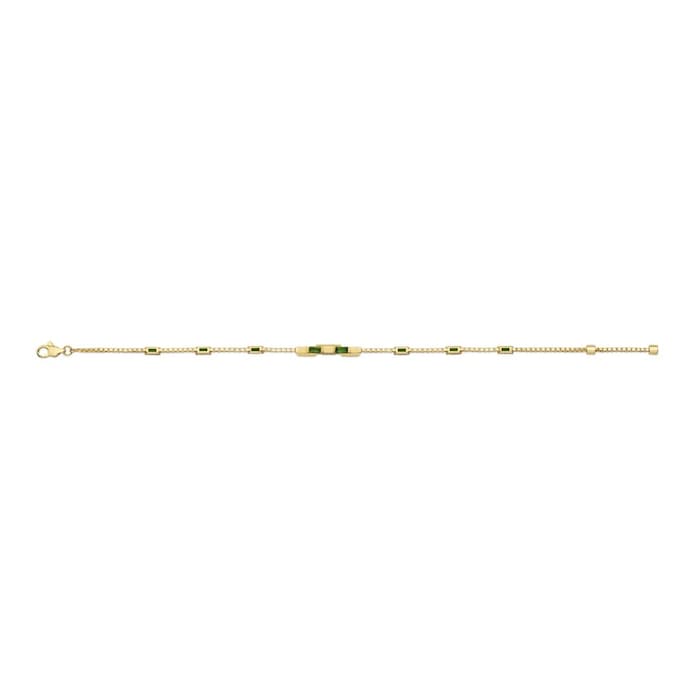 Gucci 18ct Yellow Gold Green Tourmaline Gucci Link to Love Bracelet