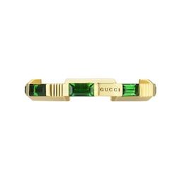 37341519 - 18ct Yellow Gold Green Tourmaline Gucci Link to Love Ring