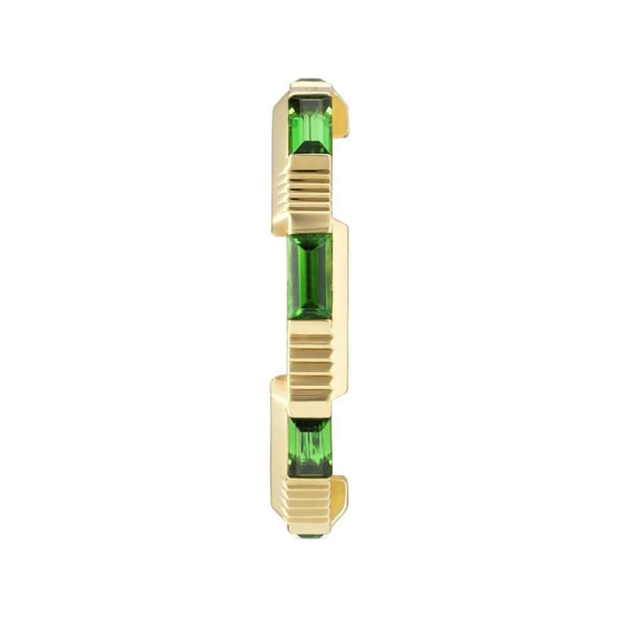 Gucci 18ct Yellow Gold Green Tourmaline Gucci Link to Love Ring