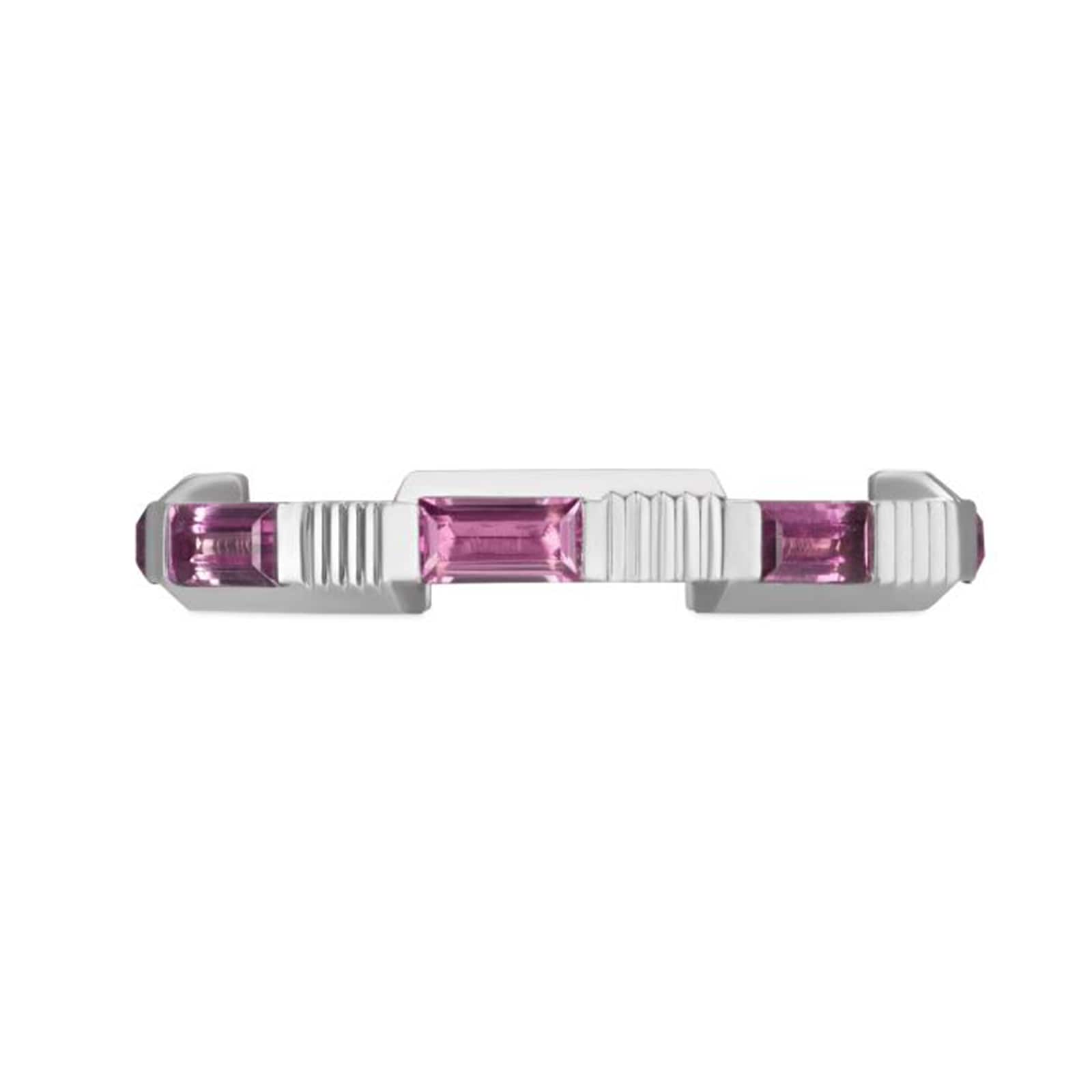 Gucci 18ct White Gold Pink Rubellite Gucci Link to Love Ring Gucci 18ct White Gold Pink Rubellite Gucci Link to Love Ring