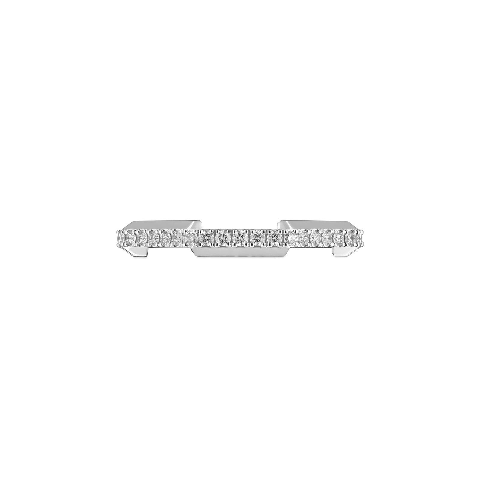 Gucci Gucci Link To Love 18K White Gold Diamond Ring - Size 7.25