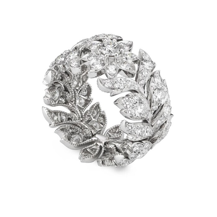 Gucci 18ct White Gold Flora Diamond Ring