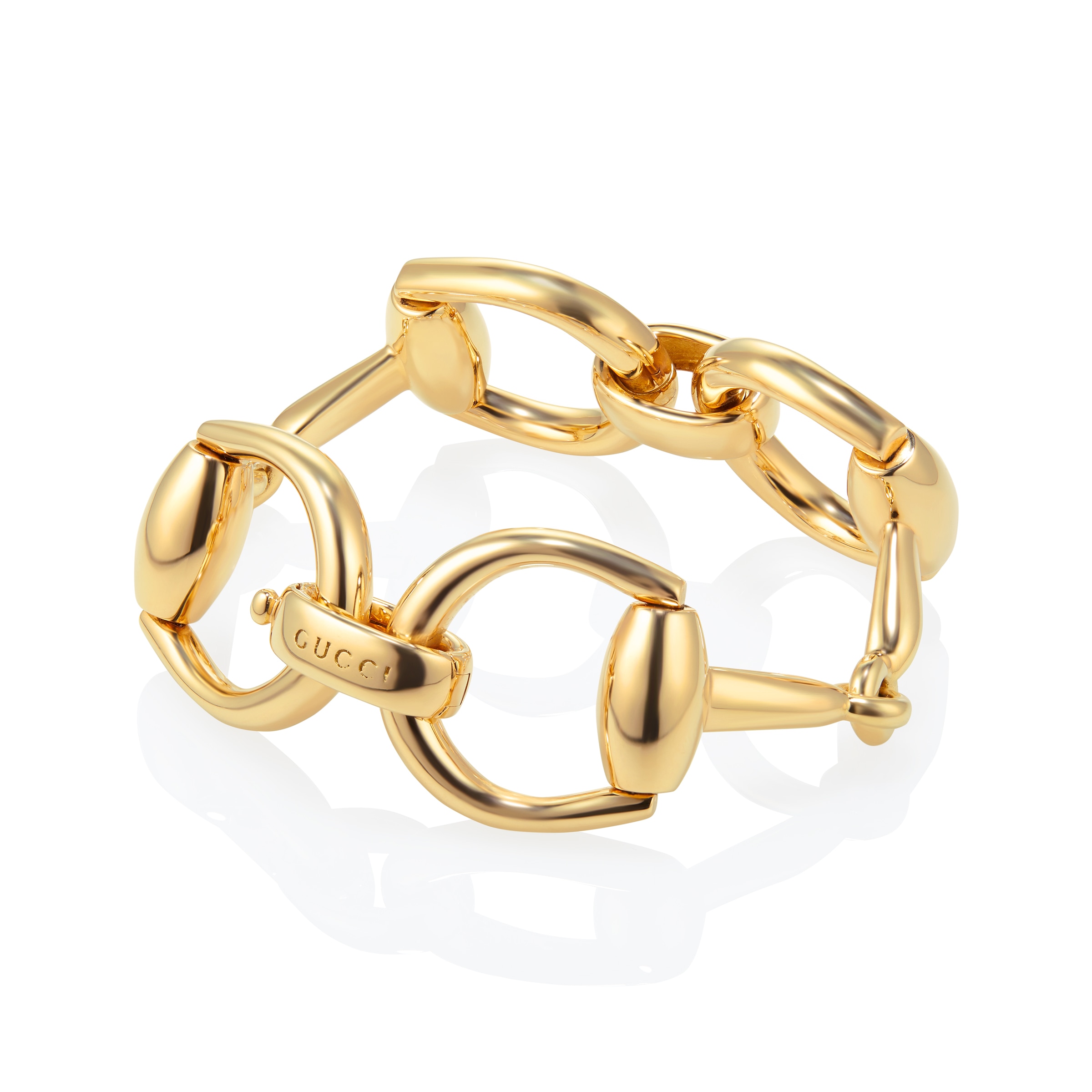 Gucci Enamel Horsebit Bracelet - Gold, Sterling Silver Link, Bracelets -  GUC110652 | The RealReal