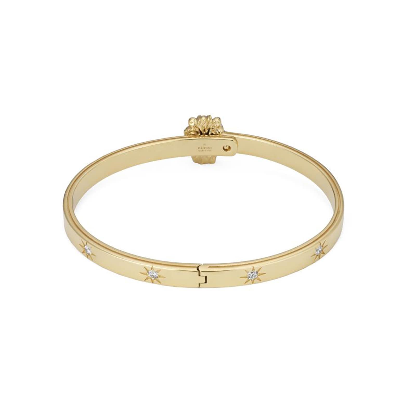 Gucci 18ct Yellow Gold Lion Head Diamond & Tourmaline Bracelet Gucci 18ct Yellow Gold Lion Head Diamond & Tourmaline Bracelet