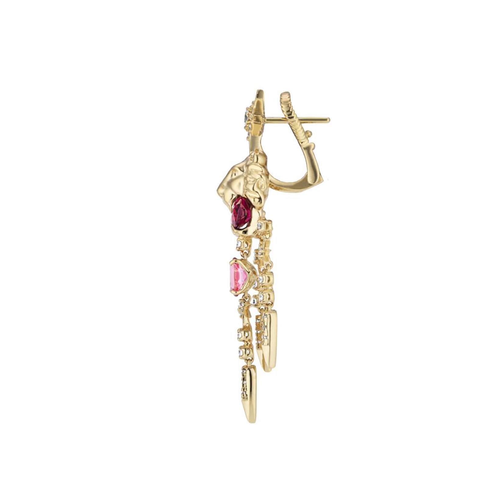 Gucci 18ct Yellow Gold Lion Head Diamond & Tourmaline Earrings Gucci 18ct Yellow Gold Lion Head Diamond & Tourmaline Earrings