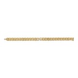 Gucci 18k Yellow Gold 0.04cttw Diamond Flora Double G Bracelet Size Medium