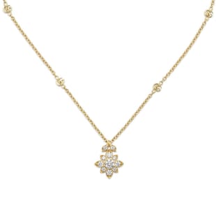 Gucci 18k Yellow Gold 0.90cttw Diamond Gucci Flora Pendant