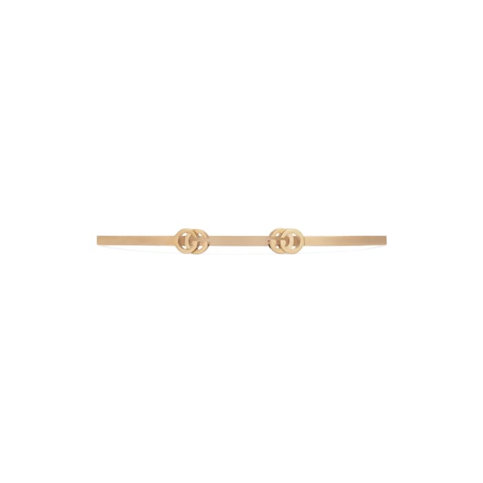 Gucci 18k Rose Gold Running G Cuff Bracelet Size 17