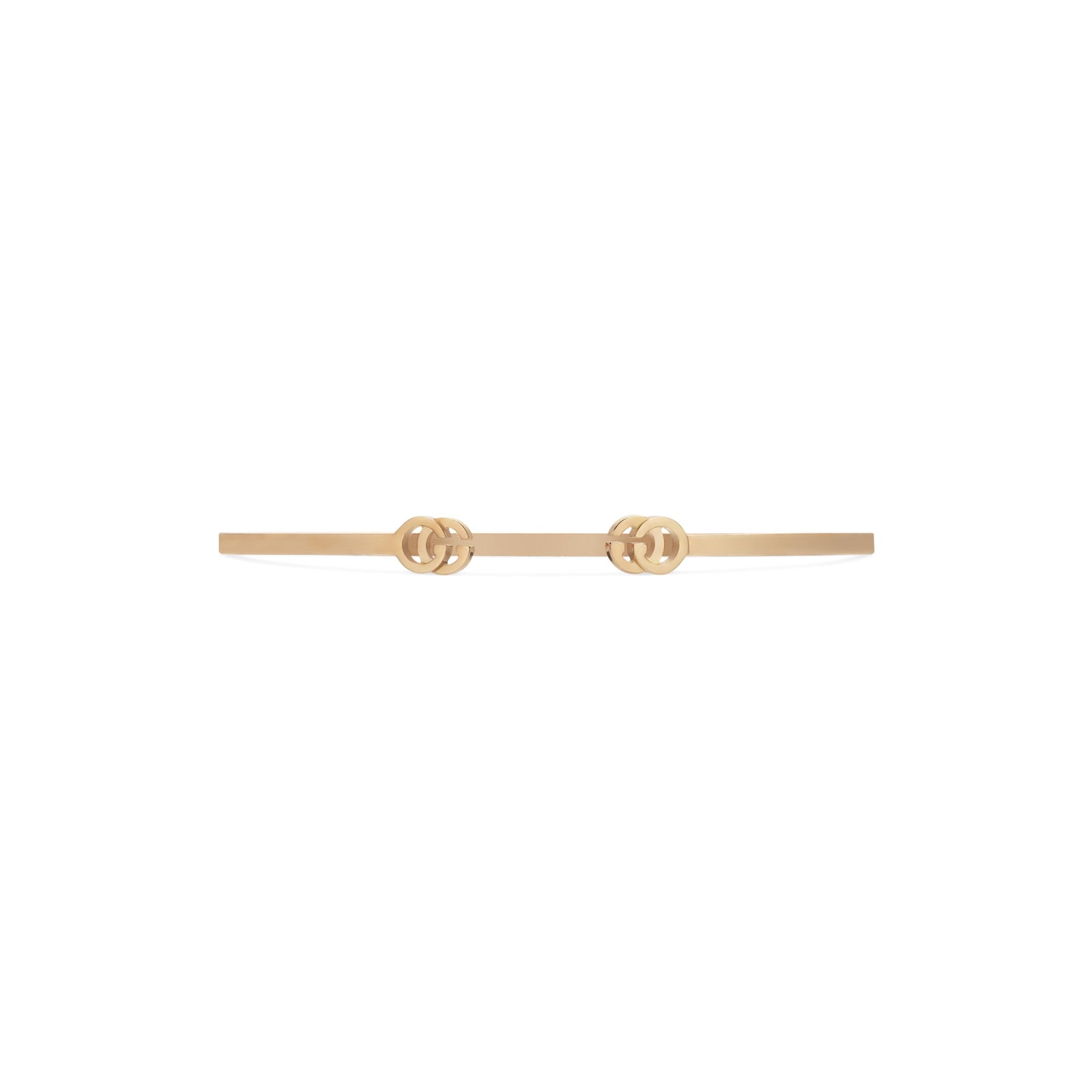 Gucci 18k Rose Gold Running G Cuff Bracelet Size 17