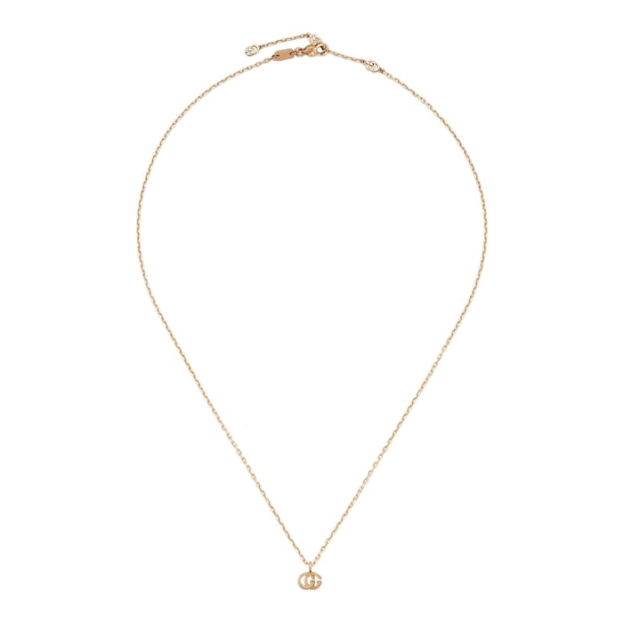 Gucci 18k Rose Gold Running G Necklace 14.5-16.5"