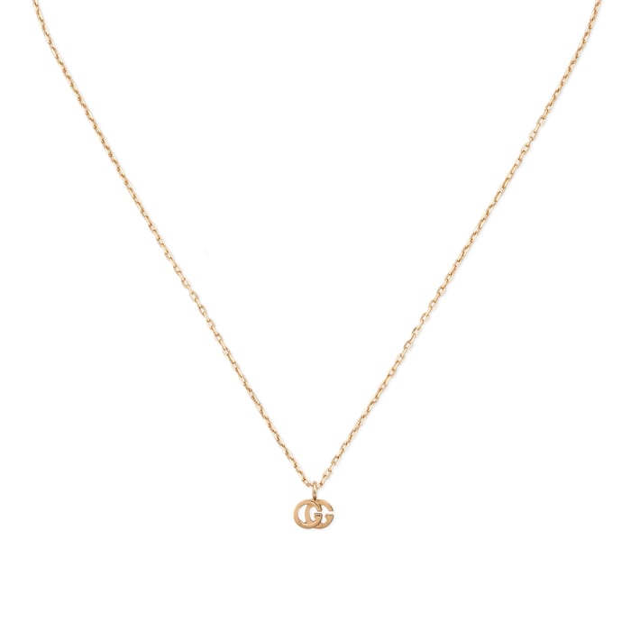 Gucci 18k Rose Gold Running G Necklace 14.5-16.5"