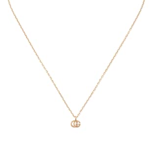 Gucci 18k Rose Gold Running G Necklace 14.5-16.5"