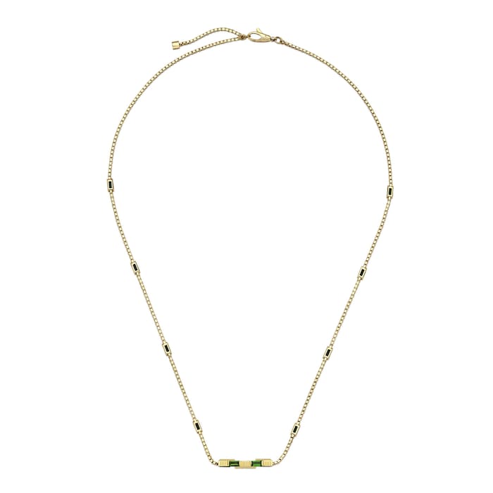 Gucci 18k Yellow Gold Gucci Link to Love 1.17cttw Tourmaline Necklace 6.3-7.1"