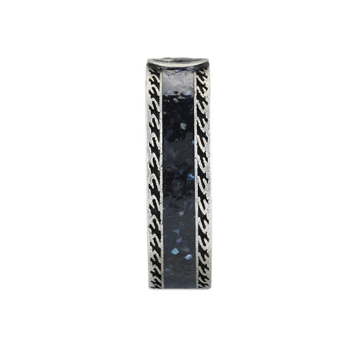 Gucci Gucci Interlocking Sterling Silver and Black Enamel 6mm Ring Size 6