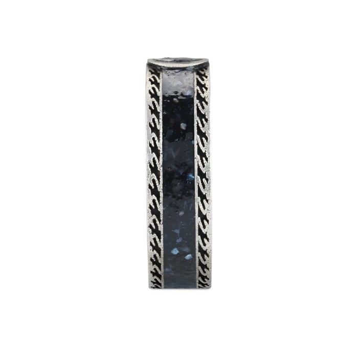 Gucci Gucci Interlocking Sterling Silver and Black Enamel 6mm Ring Size 6.5