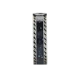 Gucci Gucci Interlocking Sterling Silver and Black Enamel 6mm - Ring Size 7.25