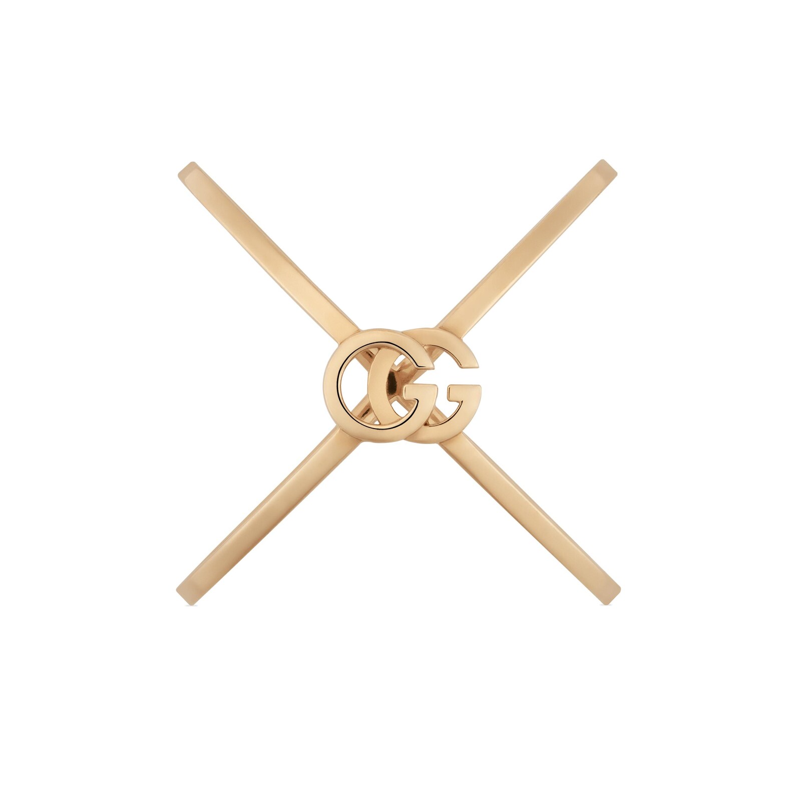 Gucci 18k Rose Gold Running G Crossover Ring Size 5.75