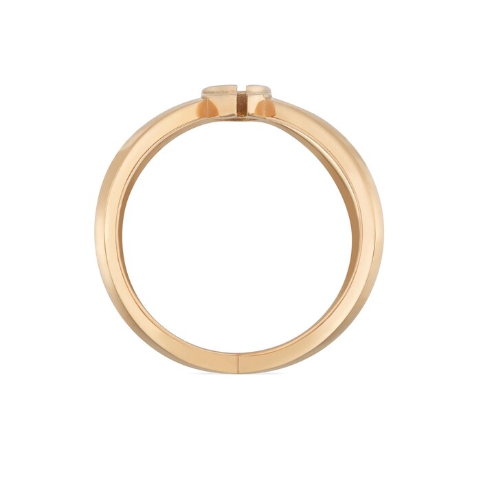 Gucci 18k Rose Gold Running G Crossover Ring Size 5.75