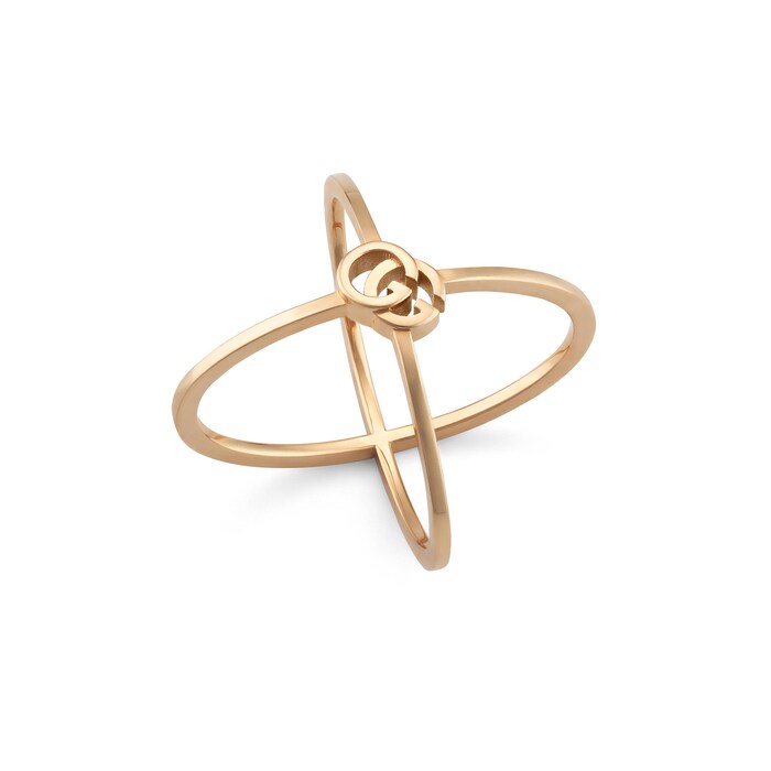 Gucci 18k Rose Gold GG Running Ring Size 6.5