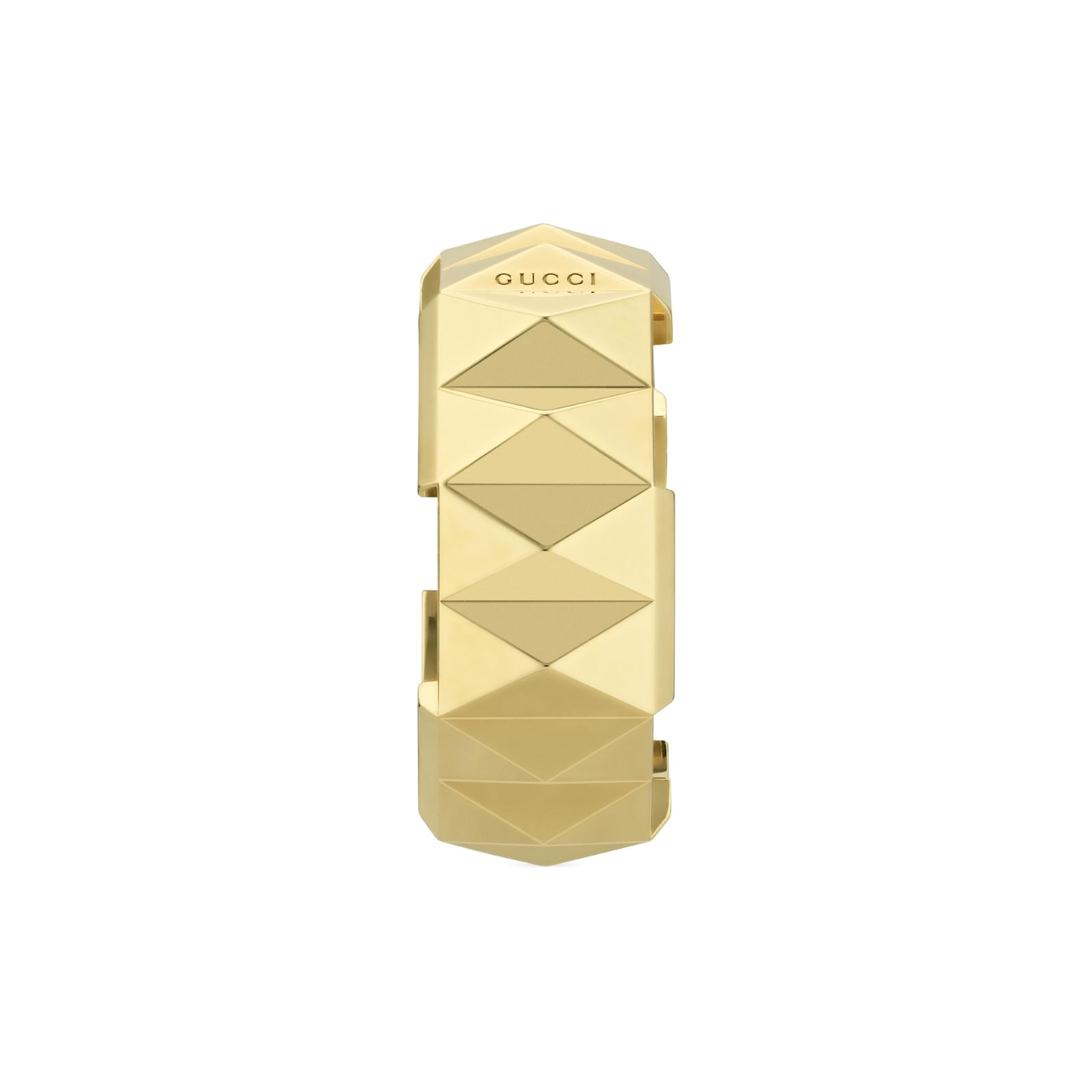 Gucci 18k Yellow Gold Gucci Link to Love Studded Ring Size 7.5