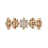 Gucci 18k Rose Gold 0.51cttw Diamond Gucci Flora Ring Size 6.5