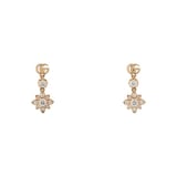 Gucci 18k Rose Gold 0.28cttw Diamond Gucci Flora Drop Earrings