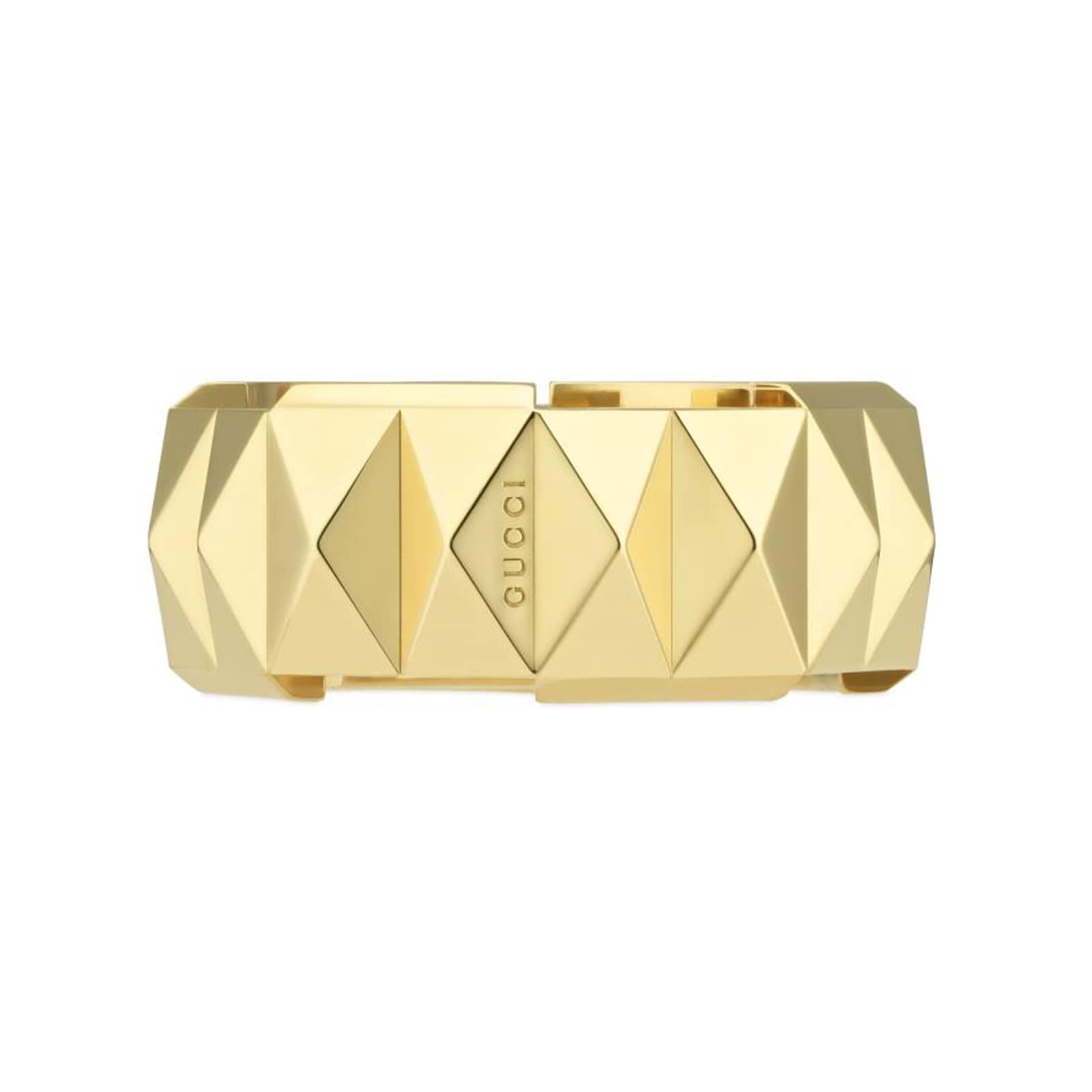 Gucci 18ct Yellow Gold Gucci Link to Love Stud Ring YBC702379001 ...