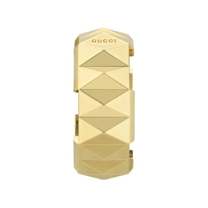 Gucci 18ct Yellow Gold Gucci Link to Love Stud Ring - Size 7