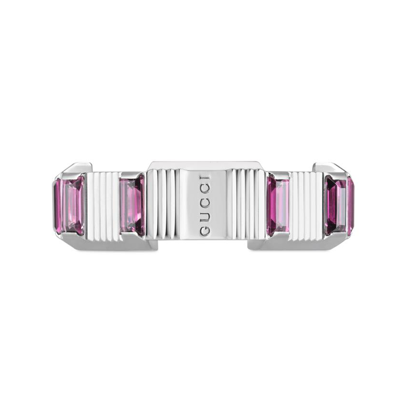 Gucci 18ct White Gold Gucci Link to Love Rubelite Ring