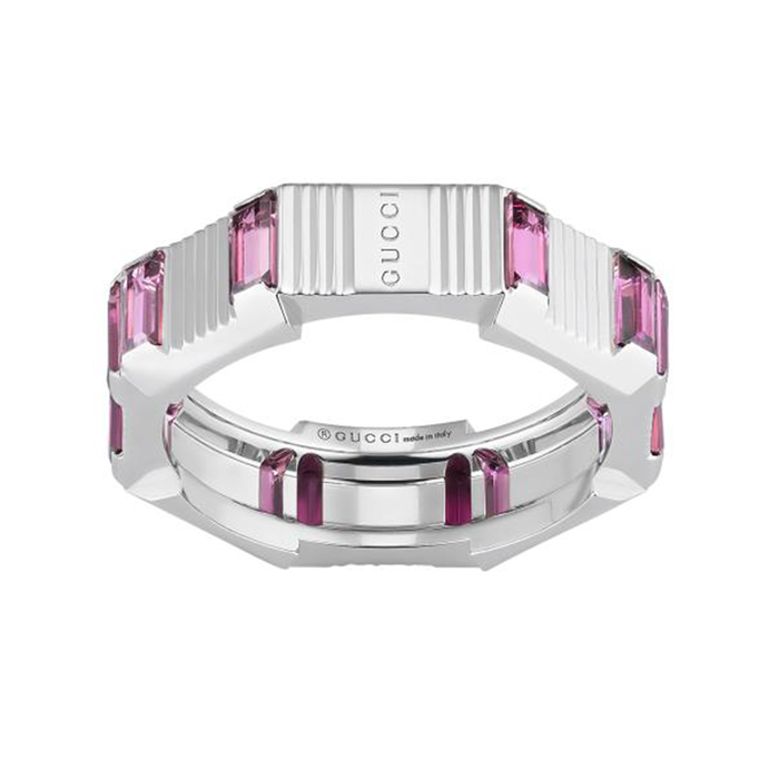 Gucci 18ct White Gold Gucci Link to Love Rubelite Ring