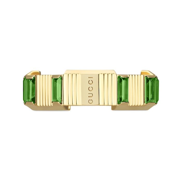 Gucci 18ct Yellow Gold Gucci Link to Love Tourmaline Ring