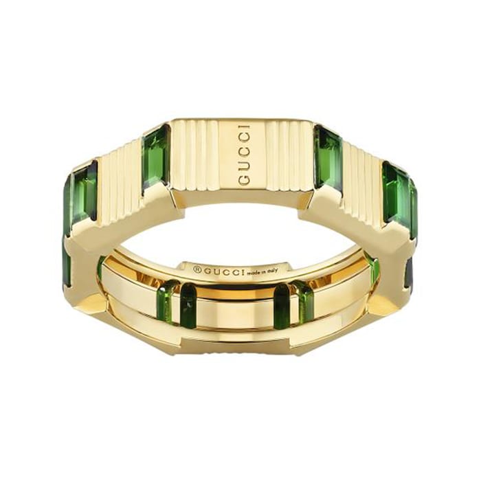 Gucci 18ct Yellow Gold Gucci Link to Love Tourmaline Ring - Size 7