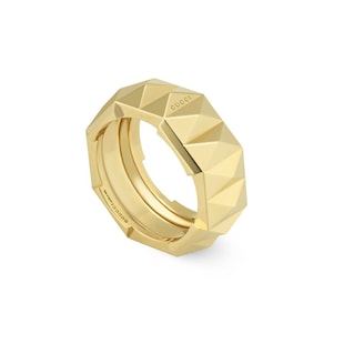 Gucci 18k Yellow Gold Gucci Link to Love 9mm Stud Band Size 6.5