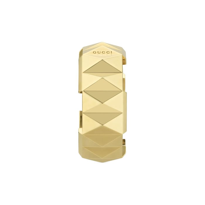 Gucci 18k Yellow Gold Gucci Link to Love 9mm Stud Band Size 6.5