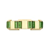 Gucci 18k Yellow Gold 7mm Gucci Link to Love Green Tourmaline Ring Size 6.5