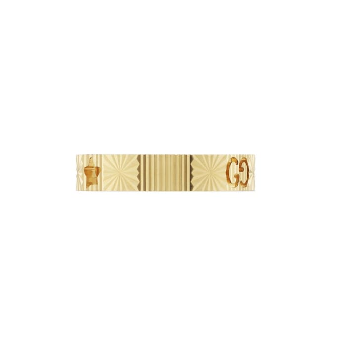 Gucci Icon 18ct Yellow Gold Cut Out Ring - 4mm