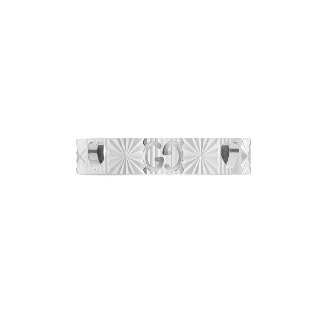 Gucci 18ct White Gold Icon Cut Out Ring - 4mm