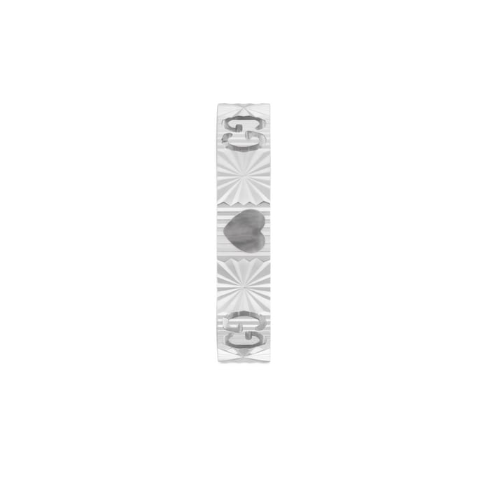 Gucci 18ct White Gold Icon Cut Out Ring - 4mm