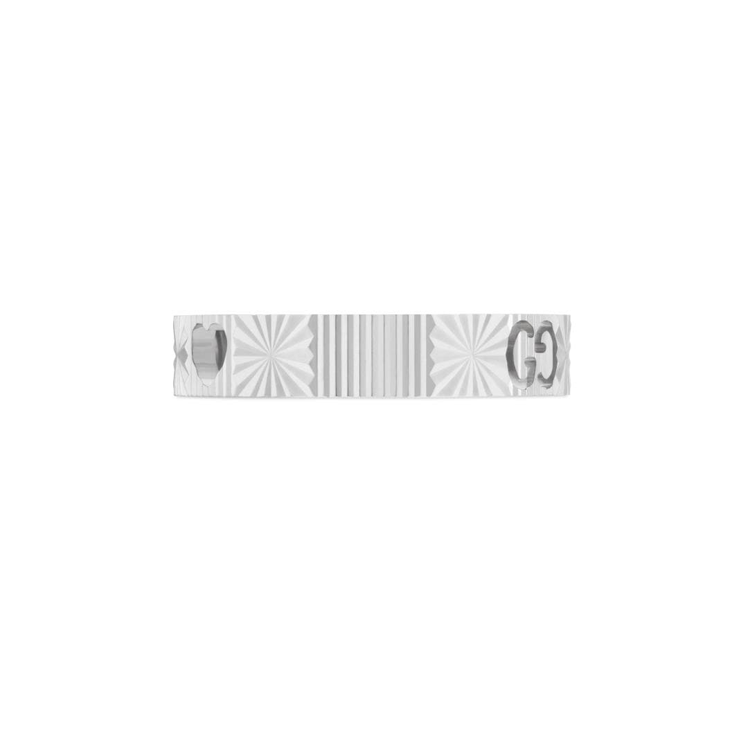 Gucci 18ct White Gold Icon Cut Out Ring - 4mm Gucci 18ct White Gold Icon Cut Out Ring - 4mm