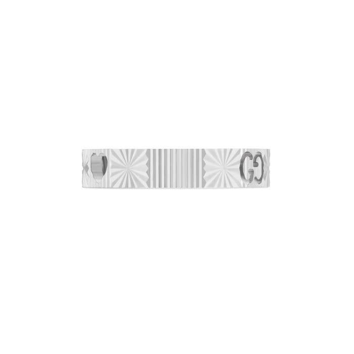 Gucci 18ct White Gold Icon Cut Out Ring - 4mm