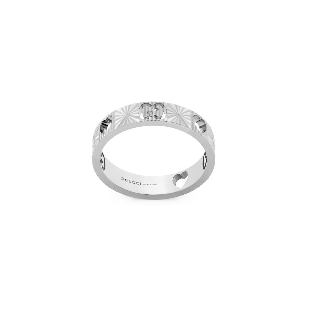 Gucci 18ct White Gold Icon Cut Out Ring - 4mm Gucci 18ct White Gold Icon Cut Out Ring - 4mm