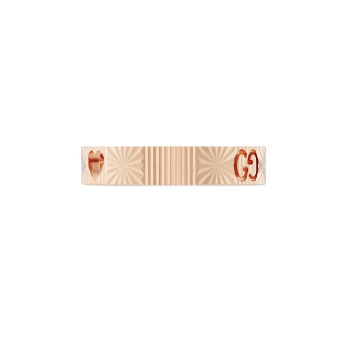 Gucci Icon 18ct Rose Gold Cut Out Ring - 4mm