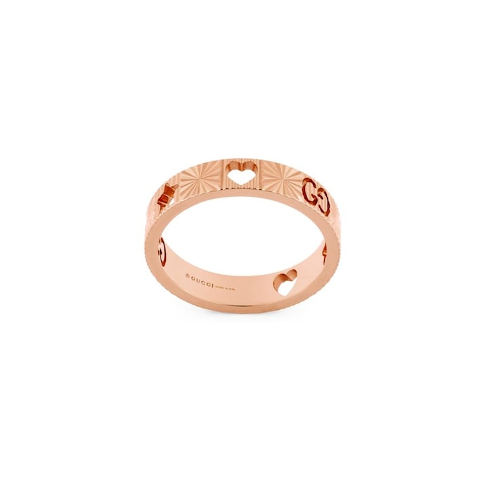 Gucci Icon 18ct Rose Gold Cut Out Ring - 4mm